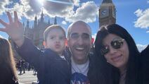 Syrian HR manager Adham Al Oka and his family in London. Photo: Adham Al Oka