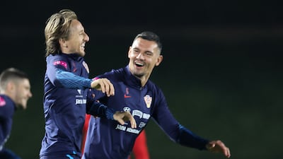 Croatia's Luka Modric and Dejan Lovren. AFP