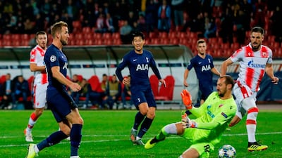 Tottenham Hotspur's Giovani Lo Celso scores for Spurs. AFP