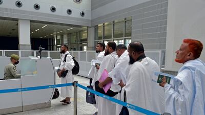 Muslim pilgrims arrive at King Abdulaziz International Airport in the Red Sea coastal city of Jeddah, Saudi Arabia. AFP