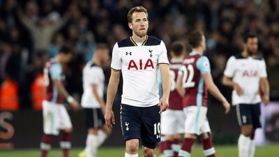 Harry Kane after Tottenham Hotspur's 1-0 defeat to West Ham United on Friday night. Kirsty Wigglesworth / AP Photo