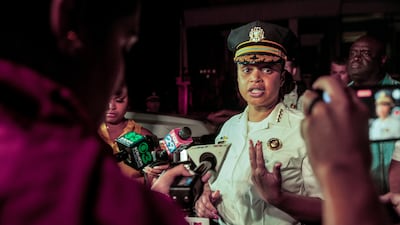 Police Commissioner Danielle Outlaw talks to the media in Philadelphia. AP