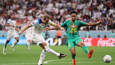 Harry Kane scores England's second goal. Getty
