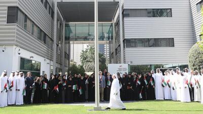 Emirates Diplomatic Academy joined organisations across UAE in marking Flag Day. Courtesy APCO Worldwide