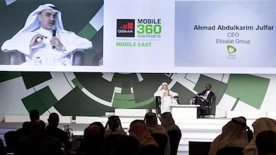 Ahmad Julfar, Etisalat’s group chief executive, said they are aiming ‘to have 50 per cent of our revenue in a couple of years coming from data’. Reem Mohammed / The National