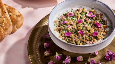 Masti o khiar combines yoghurt with dried mint and refreshing cucumber. Photo: Ariana's Persian Kitchen