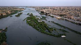 Submerged land in the city of Deir Ezzor after the Euphrates river overflowed following heavy rain and the opening of dams. Reuters