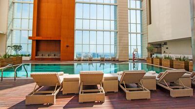 This new, very spacious, three-bedroom apartment is set in a stunning residential complex close to Al Wahda Mall and next to the Marriott Hotel Downtown. Courtesy of Crompton Partners