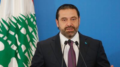 Lebanese prime minister Saad al-Hariri addresses a news conference in Beirut on May 7, 2018. Mohamed Azakir / Reuters