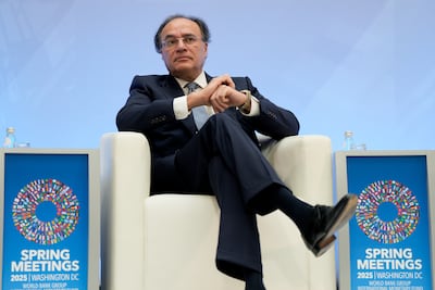 Muhammad Aurangzeb, Pakistan's Finance Minister, during the IMF and World Bank meetings in Washington. Bloomberg