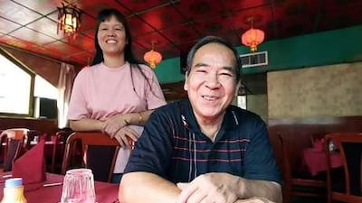Pan Kang Jung, owner of the Golden Tower Restaurant in Abu Dhabi, along with his wife Pan Chin O Chu.