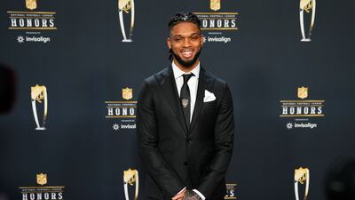 Buffalo Bills Damar Hamlin arrives for the NFL Honors award show ahead of the Super Bowl 57. AP Photo