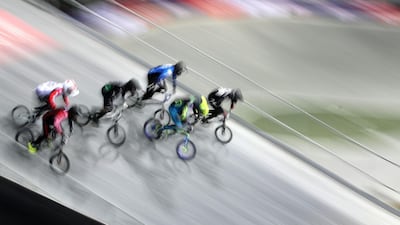 Action during the BMX National Series at the UK National Cycling Centre in Manchester, on Sunday, March. Reuters