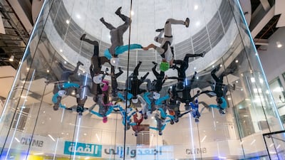 Sheikh Khalifa bin Sultan and his team broke the records on Wednesday. Photo: Clymb Abu Dhabi