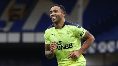 Newcastle United's Callum Wilson celebrates scoring his side's second goal against Everton. PA