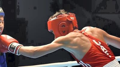 Khaled Al Kardi won bronze in the inaugural Asian Schools Boxing Championship for boys 13-14 years. Courtesy UAE Boxing Federation.