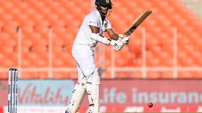 India's Washington Sundar remained unbeaten on 60 at stumps on days two of the Ahmedabad Test. AFP
