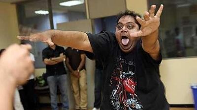 Participants spend the first workshop shouting, gesticulating and even wrestling.