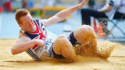 Greg Rutherford flopped at the World Athletics Championships in Russia. Kai Pfaffenbach / Reuters