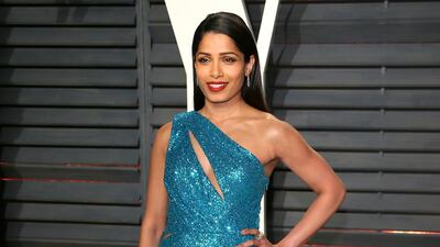 2017: Freida Pinto wears Elie Saab following the 88th Academy Awards in California on February 26, 2017. AFP