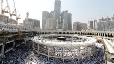 There has been a second consecutive fall in the number of foreign pilgrims because of the Grand Mosque renovation and concerns about the Middle East respiratory syndrome. Ali Hassan / EPA