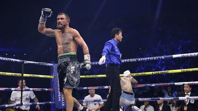 Lomachenko after the first knockdown in the 11th.