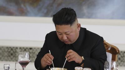North Korean leader Kim Jong Un attends a lunch at the Okryugwan restaurant on September 19, 2018 in Pyongyang, North Korea. Getty Images