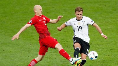 Germany's Mario Gotze, right, has not been at the top of his game at Euro 2016 yet. Charles Platiau / Reuters