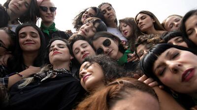 Members of the female collective of Latin-American singers and authors 'El Palomar', who will sing a song at Zocalo square in Mexico City. Reuters