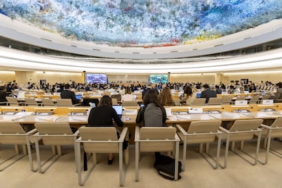 The UN's human rights council in Geneva backed an anti-landmine resolution championed by Algeria. EPA