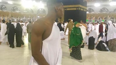Manchester United's Paul Pogba pictured at Mecca. The club has entered a partnership to boost Saudi football. Courtesy Instagram / Paul Pogba