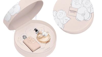 Valentina Assoluto Eau de Parfum and Satin Body Lotion, Dh500, Valentino at Debenhams. Courtesy: Valentino