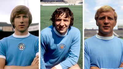 Colin Bell, Mike Summerbee and Francis Lee will be immortalised at Etihad Stadium when Manchester City unveil statues of the former players on Tuesday. Photos: PA