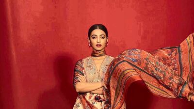 Radhika in Ritu Kumar's winter festive collection. Instagram / Radhika Official