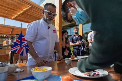 Chef Vineet Bhatia hosts a plating class with students from Gems Schools. Antonie Robertson / The National