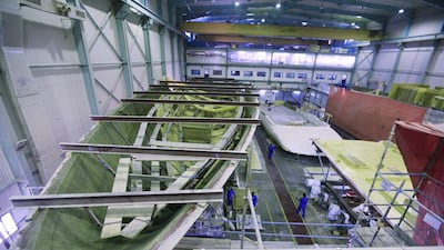Yachts at the Gulf Craft factory. The company has grown from a local startup to become the world’s 10th-largest super yacht builder. Sarah Dea / The National