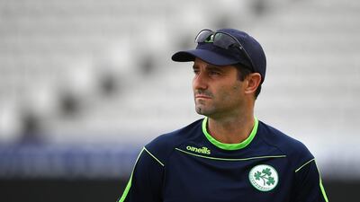 Tim Murtagh of Ireland looks on during previews at Lord's Cricket Ground in London. Getty Images