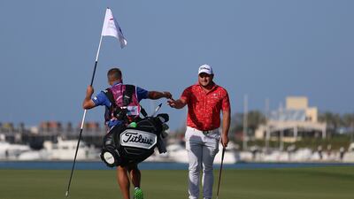 Zander Lombard on the 18th green. Getty