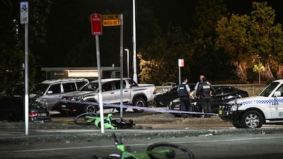 Police work at the scene after a shooting at Bondi Beach in Sydney, where two gunmen killed 11 people and wounded several others during a gathering for the Jewish festival of Hanukkah. AFP
