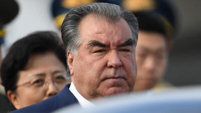 Tajikistan's President Emomali Rahmon arrives at Beijing airport to attend the Belt and Road Forum in the Chinese capital on April 25, 2019 in Beijing, China. Getty Images
