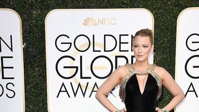 Blake Lively seldom puts a style foot wrong and didn’t disappoint in this custom-made, Atelier Versace gown, with chain mail accents encrusted with Swarovski crystals, cut-out detailing at the bust and an elegant train. Courtesy of Versace