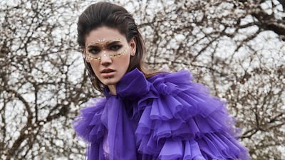 Shades of mustard and a rich purple punctuate the line