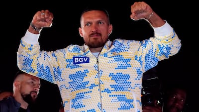 Oleksandr Usyk during the ceremonial grand arrivals at the Boulevard City Music World, Riyadh, Saudi Arabia. The IBF, WBA, WBC and WBO heavyweight title fight between Tyson Fury v Oleksandr Usyk will take place on Saturday 18th May. Picture date: Tuesday May 14, 2024. PA Photo. See PA story BOXING Riyadh. Photo credit should read: Nick Potts/PA Wire. RESTRICTIONS: Use subject to restrictions. Editorial use only, no commercial use without prior consent from rights holder.