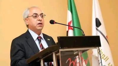 Abdel Basset Sayda, the new president of the Syrian National Council, speaks in Istanbul yesterday. Few activists or political analysts, let alone ordinary Syrians, had heard of Mr Sayda before his selection.