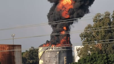 No workers were present when the fire started, state media said. Reuters