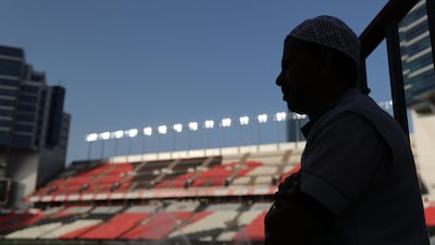 A staff member at the Mohamed bin Zayed Stadium. Chris Whiteoak / The National