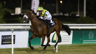 Ahmed Ajtebi partnered Areem to win the National Day Cup on Sunday. Delores Johnson / The National