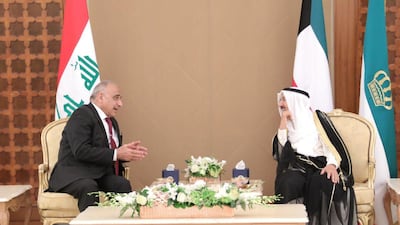 Iraqi Prime Minister Adel Abdul Mahdi meets with Kuwait's Emir Sheikh Sabah Al Ahmad. Reuters
