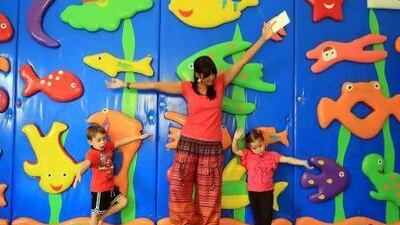 Sasha Quince teaches yoga at Teddy Bear American Nursery in Abu Dhabi.