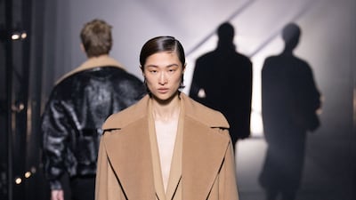 An oversized-fit coat.